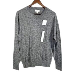 NWT Croft & Barrow Black Gray V-Neck Sweater Minimalist Preppy Quiet Lux Small